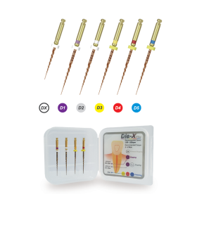 3 Placchette DIA-X FILE / File rotanti in NiTi con trattamento Gold